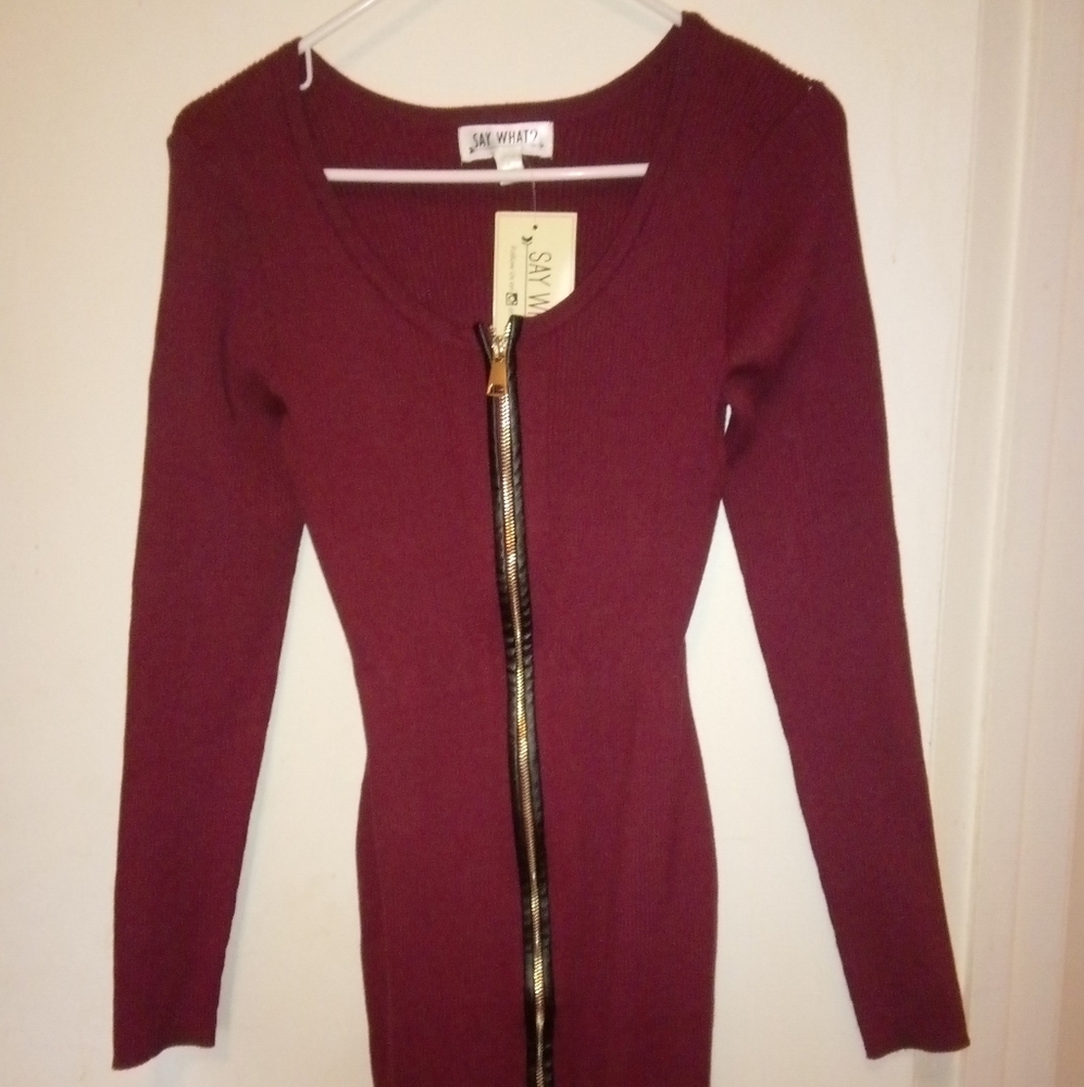 Brand New! Burgundy Red Nice Fitted Dress